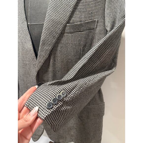 Brioni Neiman Marcus Escorial Wool Suit Jacket Houndstooth Blk White Size 48R JL - Picture 2 of 16